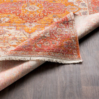 Surya Ephesians EPC-2310 Rose Pale Pink Cream Saffron Burnt Orange Bright Red Beige Medium Gray Area Rug Pile Image