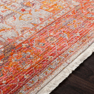 Surya Ephesians EPC-2310 Rose Pale Pink Cream Saffron Burnt Orange Bright Red Beige Medium Gray Area Rug Texture Image