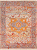 Surya Ephesians EPC-2311 Pale Pink Rose Aqua Silver Gray Medium Saffron Burnt Orange Beige Bright Red Area Rug Main Image 8 X 10