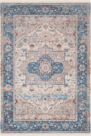 Surya Ephesians EPC-2312 Sky Blue Cream Aqua Medium Gray Beige Burnt Orange Bright Red Area Rug main image