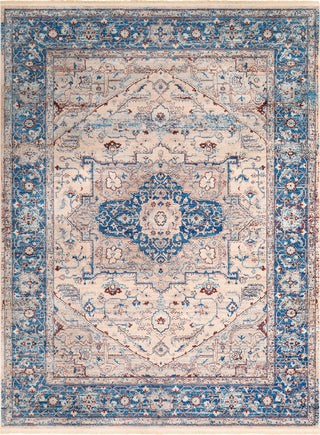 Surya Ephesians EPC-2312 Sky Blue Cream Aqua Medium Gray Beige Burnt Orange Bright Red Area Rug Main Image 8 X 10