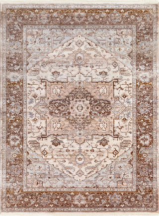 Surya Ephesians EPC-2313 Dark Brown Pale Pink Beige Medium Gray Silver Aqua Area Rug Main Image 8 X 10