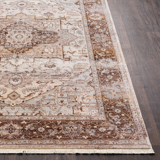 Surya Ephesians EPC-2313 Dark Brown Pale Pink Beige Medium Gray Silver Aqua Area Rug Detail Image