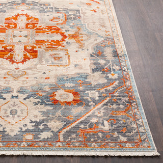 Surya Ephesians EPC-2314 Burnt Orange Bright Red Aqua Rose Saffron Cream Beige Medium Gray Silver Black Area Rug Detail Image