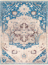 Surya Ephesians EPC-2315 Sky Blue Cream Beige Burnt Orange Bright Red Area Rug Main Image 8 X 10