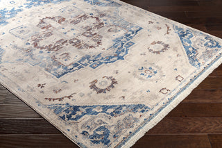 Surya Ephesians EPC-2315 Sky Blue Cream Beige Burnt Orange Bright Red Area Rug Corner Image