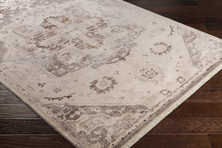 Surya Ephesians EPC-2316 Silver Gray Medium Cream Beige Dark Brown Black Area Rug Corner Image