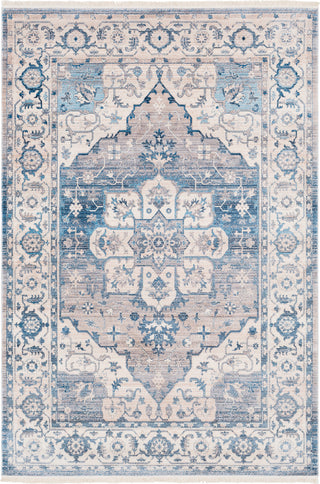 Surya Ephesians EPC-2317 Sky Blue Beige Medium Gray Silver Wheat Tan Camel Aqua Area Rug main image