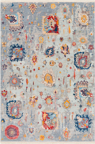 Surya Ephesians EPC-2318 Aqua Cream Medium Gray Silver Saffron Burnt Orange Pale Pink Rose Sky Blue Area Rug main image