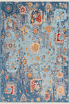 Surya Ephesians EPC-2319 Aqua Sky Blue Silver Gray Medium Beige Cream Saffron Burnt Orange Pale Pink Area Rug main image