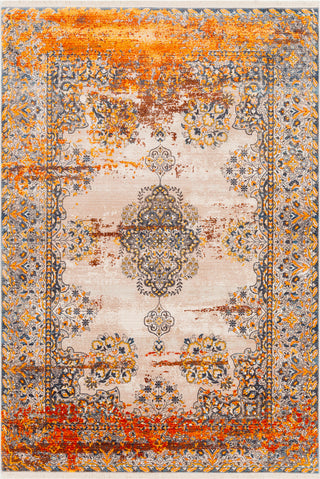 Surya Ephesians EPC-2323 Saffron Burnt Orange Bright Red Beige Cream Sky Blue Aqua Silver Gray Medium Area Rug Mirror main image