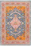 Surya Ephesians EPC-2324 Aqua Sky Blue Saffron Burnt Orange Bright Red Pale Pink Rose Beige Cream Area Rug Mirror main image