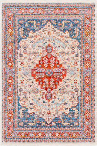 Surya Ephesians EPC-2326 Pale Pink Rose Beige Sky Blue Cream Burnt Orange Bright Red Saffron Silver Gray Area Rug main image