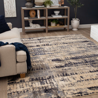 Karastan Vanguard by Drew and Jonathan Home Ephemeral Ink Blue Area Rug Lifestyle Image