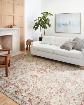 Loloi II Estelle EST-01 Ivory/Rust Area Rug Lifestyle Image Feature