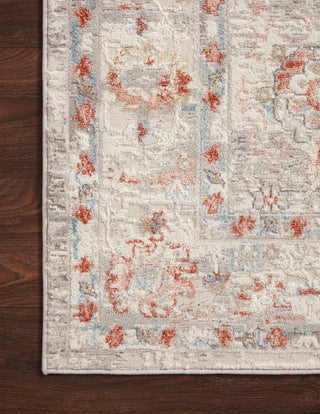 Loloi II Estelle EST-01 Ivory/Rust Area Rug Corner On Wood