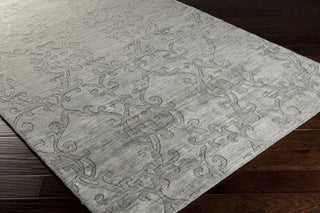 Surya Etching ETC-4923 Grey Hand Loomed Area Rug 5x8 Corner