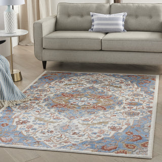 Nourison Elation ETN09 Ivory Blue Area Rug