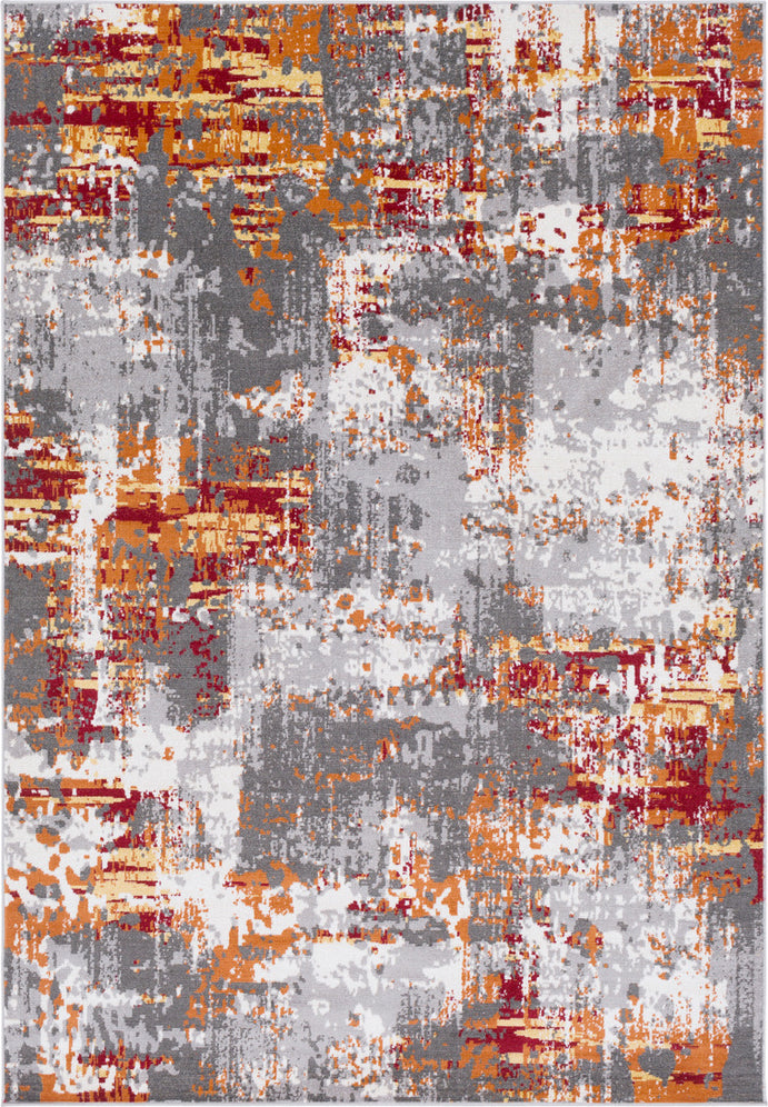 Surya Rafetus ETS-2305 Burnt Orange Dark Red Butter Medium Gray Charcoal White Area Rug main image