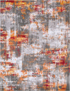 Surya Rafetus ETS-2305 Burnt Orange Dark Red Butter Medium Gray Charcoal White Area Rug Main Image 8 X 10