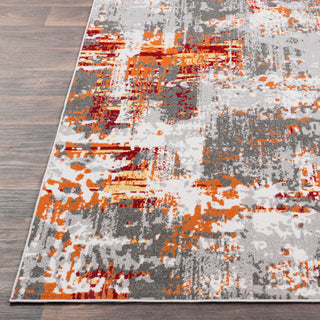 Surya Rafetus ETS-2305 Burnt Orange Dark Red Butter Medium Gray Charcoal White Area Rug Detail Image