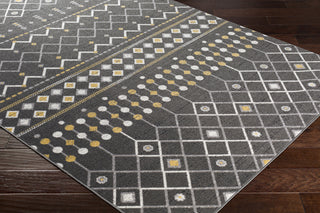 Surya Rafetus ETS-2321 Charcoal Medium Gray Butter Black White Area Rug Mirror Corner Image