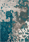 Surya Rafetus ETS-2324 Teal Medium Gray Charcoal White Area Rug Mirror main image