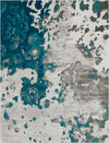 Surya Rafetus ETS-2324 Teal Medium Gray Charcoal White Area Rug Mirror Main Image 8 X 10