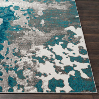 Surya Rafetus ETS-2324 Teal Medium Gray Charcoal White Area Rug Mirror Detail Image