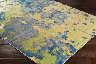 Surya Rafetus ETS-2325 Butter Lime Teal Medium Gray Charcoal White Area Rug Mirror Corner Image