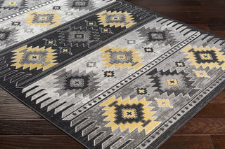 Surya Rafetus ETS-2330 Butter Medium Gray Black Charcoal White Area Rug Mirror Corner Image