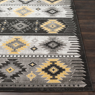 Surya Rafetus ETS-2330 Butter Medium Gray Black Charcoal White Area Rug Mirror Detail Image