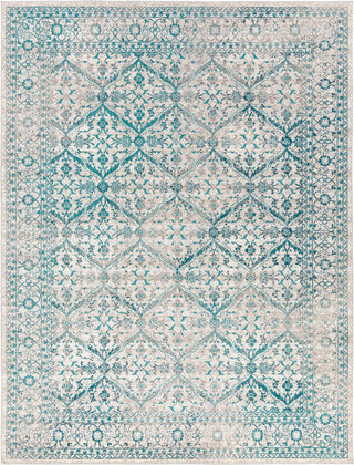 Surya Rafetus ETS-2332 Teal Medium Gray White Area Rug Mirror Main Image 8 X 10