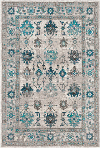 Surya Rafetus ETS-2333 Teal Medium Gray Charcoal Black White Area Rug Mirror main image