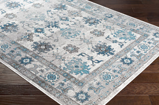 Surya Rafetus ETS-2333 Teal Medium Gray Charcoal Black White Area Rug Mirror Corner Image
