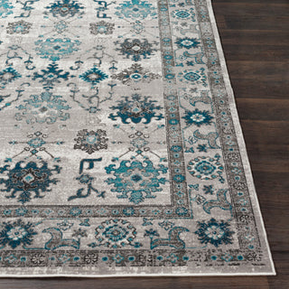 Surya Rafetus ETS-2333 Teal Medium Gray Charcoal Black White Area Rug Mirror Detail Image