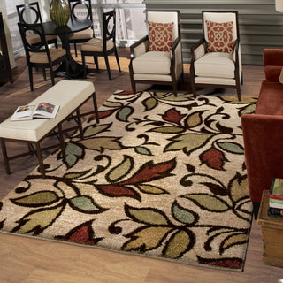 Orian Rugs Euphoria Vine Beige Area Rug Room Scene Feature