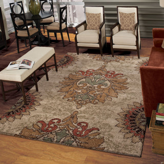 Orian Rugs Euphoria Katie Beige Area Rug Room Scene Feature