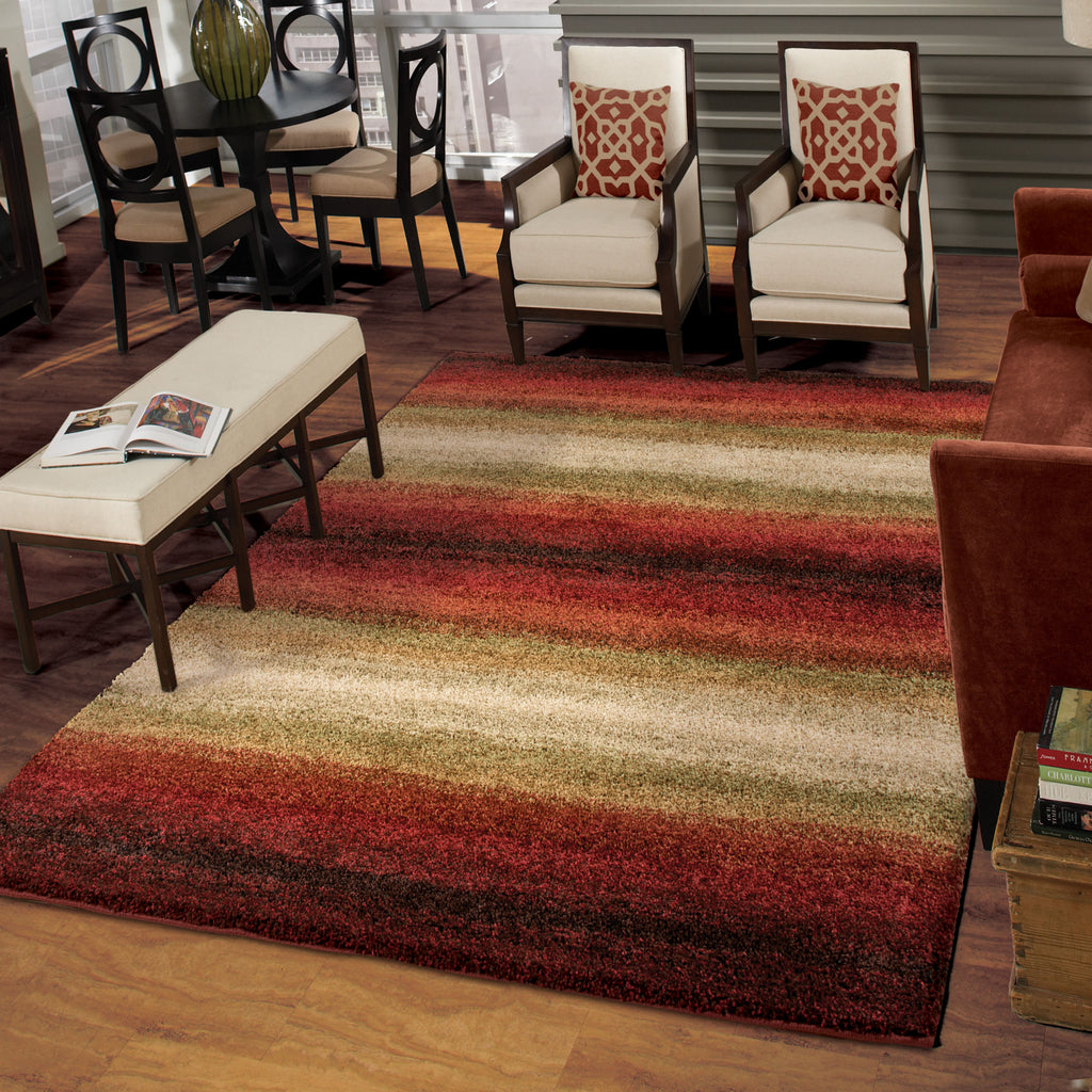 Orian Rugs Euphoria Connection Red Area Rug Room Scene Feature