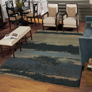 Orian Rugs Euphoria Cabell Gray Blue Area Rug Room Scene Feature