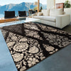 Orian Rugs Euphoria Diamond Scroll Black Area Rug Room Scene Feature