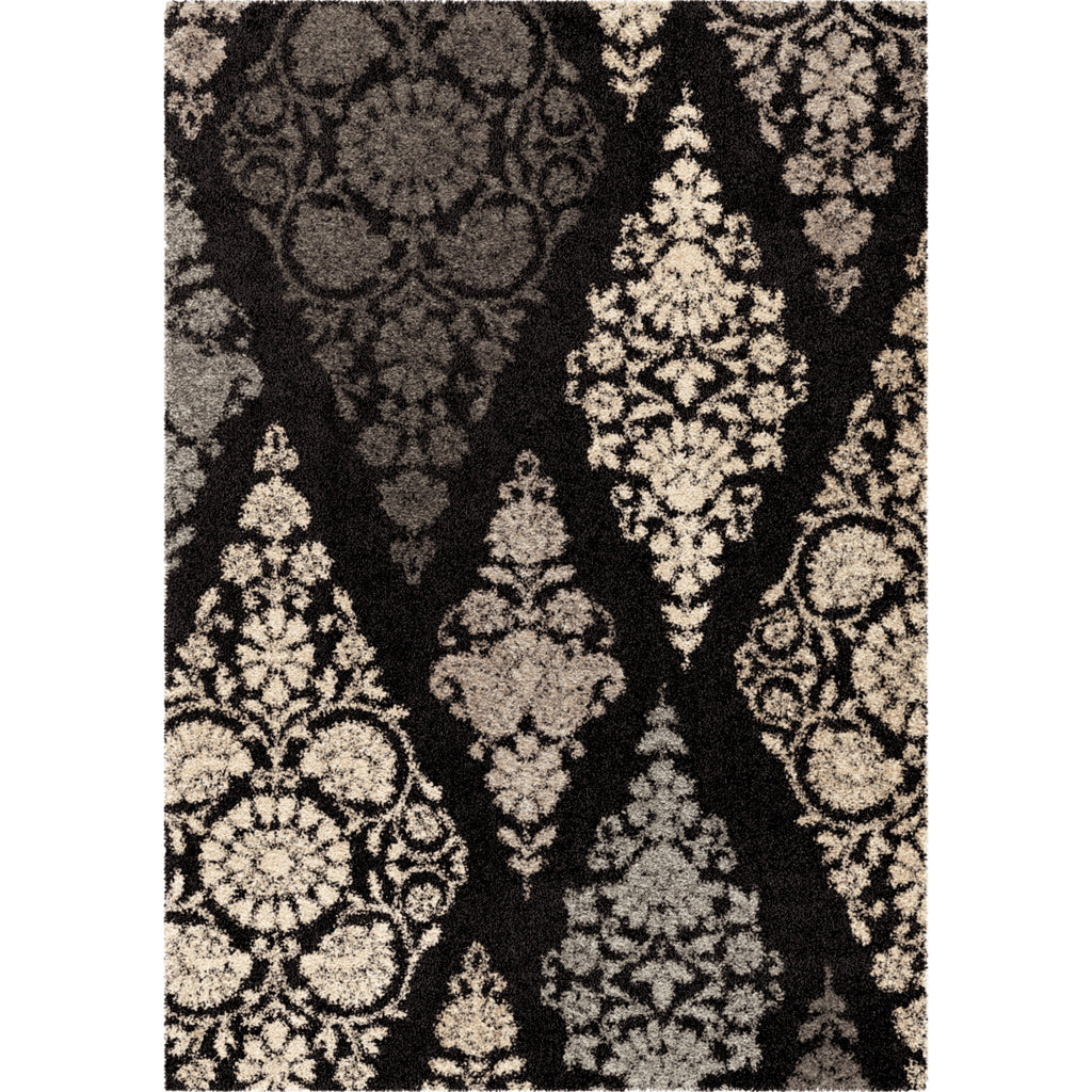 Orian Rugs Euphoria Diamond Scroll Black Area Rug main image