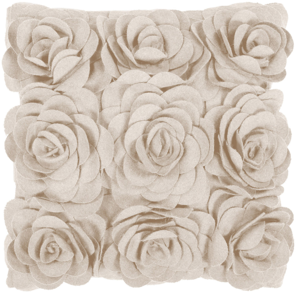 Surya Felted Floral Flower Bouquet FA-080 Pillow 18 X 18 X 4 Poly filled