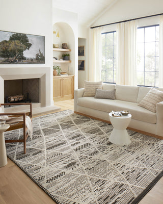 Loloi II Fabian FAB-03 Charcoal/Ivory Area Rug Lifestyle Image Feature