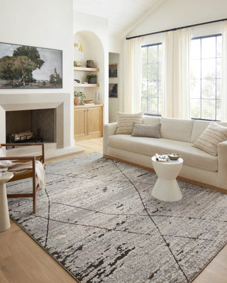 Loloi II Fabian FAB-04 Grey/Charcoal Area Rug Lifestyle Image Feature