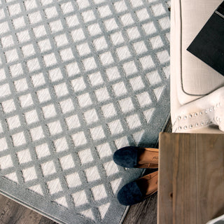 Orian Rugs Farmhouse Fusion Lattice Harbor Blue Area Rug 