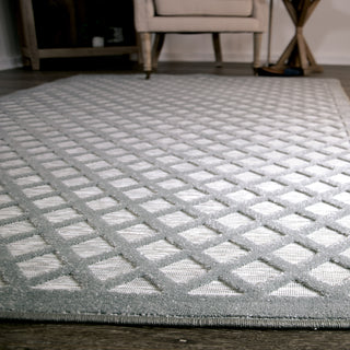 Orian Rugs Farmhouse Fusion Lattice Harbor Blue Area Rug 