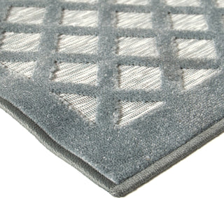 Orian Rugs Farmhouse Fusion Lattice Harbor Blue Area Rug Corner Image