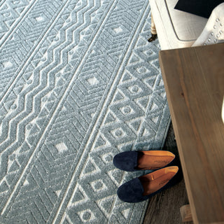 Orian Rugs Farmhouse Golden Valley Harbor Blue Area Rug 