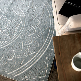 Orian Rugs Farmhouse Mandala Harbor Blue Area Rug 